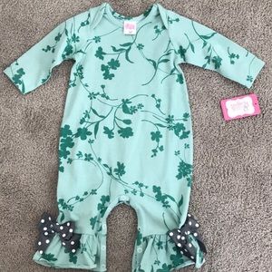 LOT of 2: Ricrac and Ruffle Rompers 6/9 months